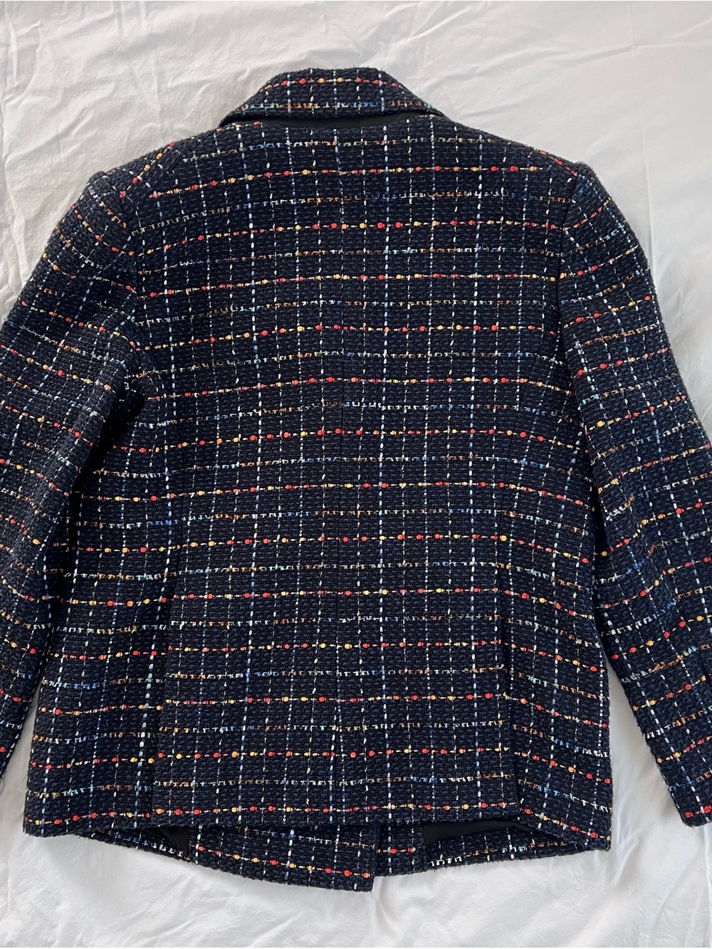 Veronica Beard Rumer Dickey Jacket in navy multi tweed. - Picture 8 of 11